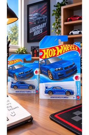 Nissan Skyline GT-R (BNR34) Mavi Kısa ve Uzun Kart Seti
