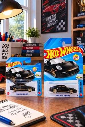 Porsche 911 Carrera T Uzun ve Kısa Kart 2'li Set Oyuncak Araba