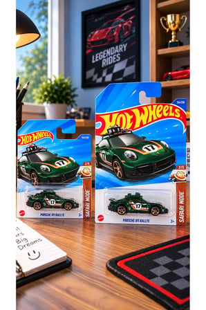 Porsche 911 Rallye Yeşil Kısa ve Uzun Kart Seti