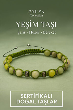 Sertifikalı Yeşim ve Terahertz Doğal Taş Bileklik – Şans, Huzur ve Bereketin Uyumlu Gücü