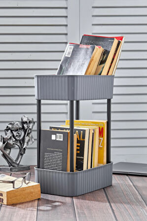 Easy 2 Katlı Çok Amaçlı Raf Kitaplık Organizer Düzenleyici (TEKERLEKSİZ)
