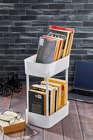 Easy 2 Katlı Çok Amaçlı Raf Kitaplık Organizer Düzenleyici (TEKERLEKSİZ)