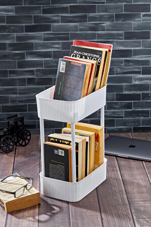 Easy 2 Katlı Çok Amaçlı Raf Kitaplık Organizer Düzenleyici (TEKERLEKSİZ)