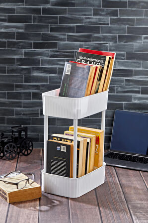 Easy 2 Katlı Çok Amaçlı Raf Kitaplık Organizer Düzenleyici (TEKERLEKSİZ)