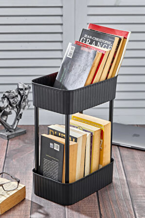 Easy 2 Katlı Çok Amaçlı Raf Kitaplık Organizer Düzenleyici (TEKERLEKSİZ)