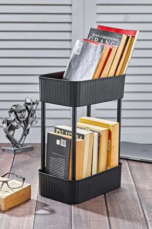 Easy 2 Katlı Çok Amaçlı Raf Kitaplık Organizer Düzenleyici (TEKERLEKSİZ)