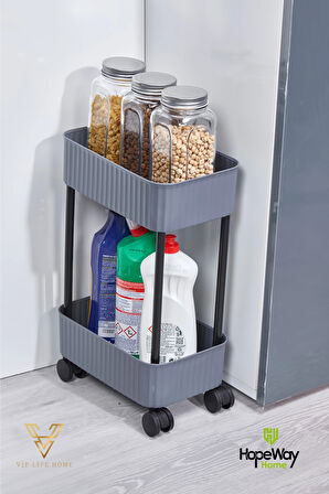 EASY 2 KATLI ÇOK AMAÇLI RAF BANYO VE MUTFAK ORGANİZER DÜZENLEYİCİ (TEKERLEKLİ)