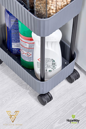 EASY 2 KATLI ÇOK AMAÇLI RAF BANYO VE MUTFAK ORGANİZER DÜZENLEYİCİ (TEKERLEKLİ)
