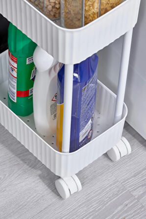 EASY 2 KATLI ÇOK AMAÇLI RAF BANYO VE MUTFAK ORGANİZER DÜZENLEYİCİ (TEKERLEKLİ)