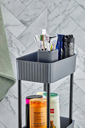 Easy 3 Katlı Çok Amaçlı Raf Banyo Ve Mutfak Organizer Düzenleyici (TEKERLEKLİ)
