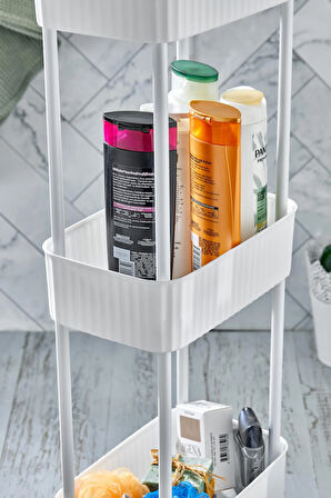 Easy 3 Katlı Çok Amaçlı Raf Banyo Ve Mutfak Organizer Düzenleyici (TEKERLEKLİ)