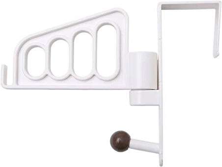 Microcase Sert ABS Plastik Kapı Arkası Döner Başlıklı Kancalı Takı Eşya Çanta Şapka Kıyafet Askısı 1 Adet - AL5015