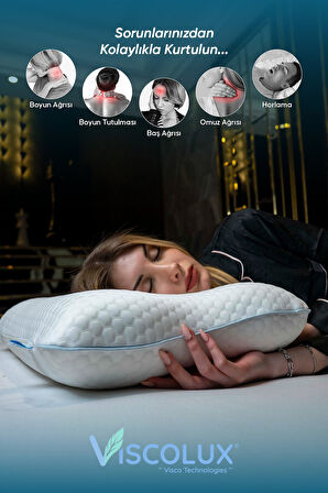 Horlama Azaltıcı Yastık - Horlama Önleyici Ortopedik Visco Yastık Yeşil 55x40x12/10