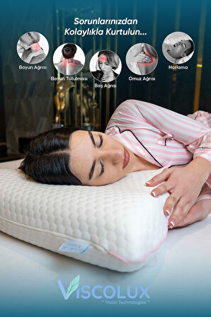 Horlama Azaltıcı Yastık - Horlama Önleyici Ortopedik Visco Yastık Yeşil 55x40x12/10