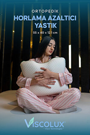 Horlama Azaltıcı Yastık - Horlama Önleyici Ortopedik Visco Yastık Yeşil 55x40x12/10