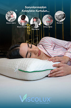 Horlama Azaltıcı Yastık - Horlama Önleyici Ortopedik Visco Yastık Yeşil 55x40x12/10