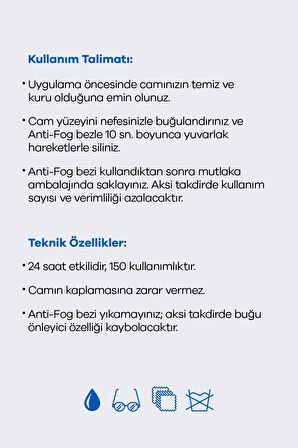 HOYA Anti-Fog Gözlük Camı Temizleme Bezi, Buğu Önleyici Bez