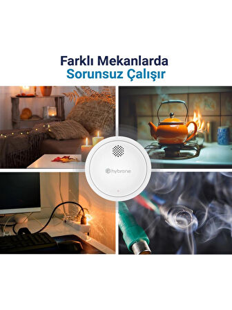 Nif Bilişim Hybrone HY-SW1041-SD Hybrone Akıllı Duman Dedektörü Sesli ve Görsel Uyarı Wi-Fi