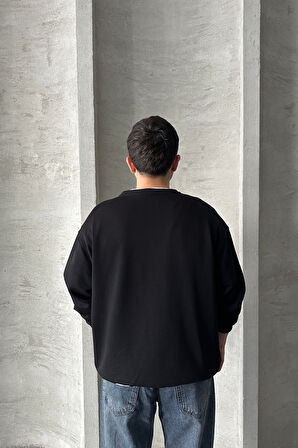 Erkek Seattle Baskılı Oversize Sweatshirt