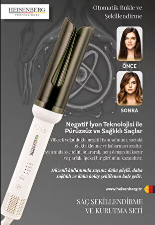 Otomatik Dönebilen Saç Şekillendirici Bukle Maşası Su Dalgası