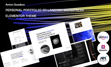 Anton Gusakov - Personal Portfolio 3D Wordpress Teması