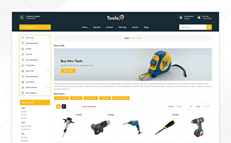 Toolex - Tool Store OpenCard Teması