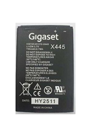 Siemens Gigaset Sl4, Sl400, Sl78, Sl780, Sl785, Sl788 Uyumlu X445 Pil