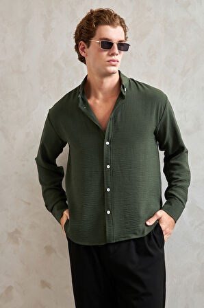 Erkek Oversize Kesim Aerobin Gömlek