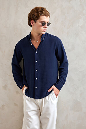 Erkek Oversize Kesim Aerobin Gömlek