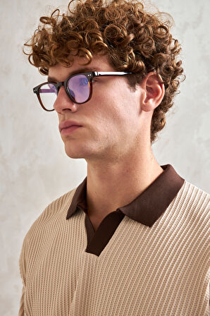 Erkek Polo Yaka Nopeli Oversize Triko Kazak