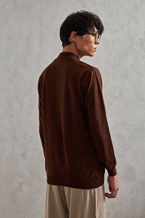 Erkek Yarım Balıkçı Oversize Basıc Triko Kazak