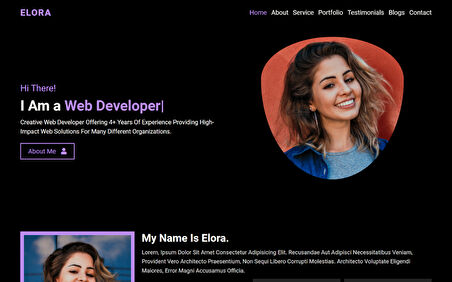 Elora - Personal Portfolio HTML&CSS Teması
