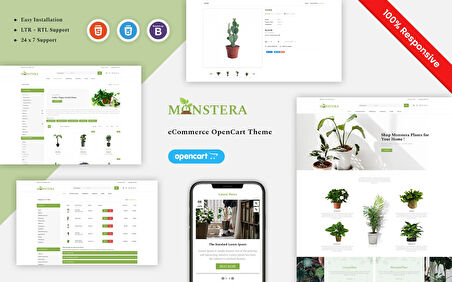Monstera -  Flower Store OpenCard Teması
