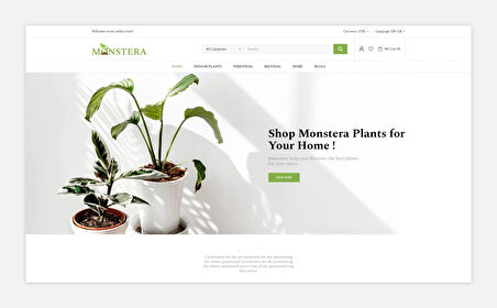 Monstera -  Flower Store OpenCard Teması
