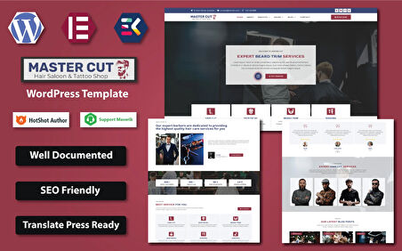 Master Cut - Barber, Hair Salon & Tattoo Shop Wordpress Teması