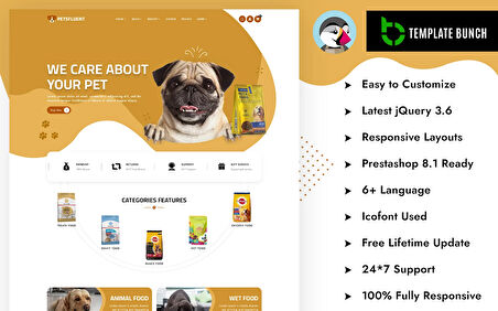 Petsfluent - Animal Food PrestaShop Teması