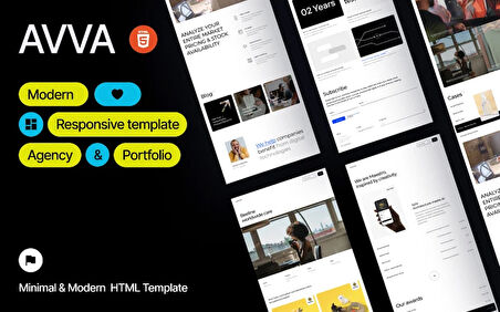 AVVA Agency and Portfolio HTML&CSS Teması