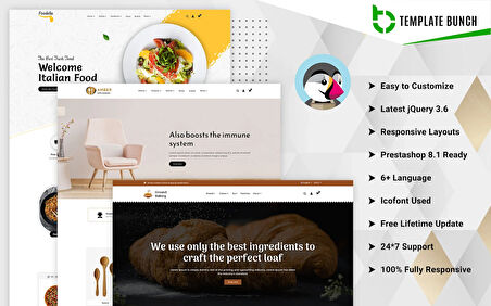 Amber - Home and Bakery with Food PrestaShop Teması