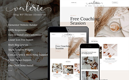 Valerie - Blog Wordpress Teması
