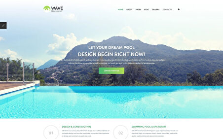 Wave - Fancy Swimming Pool Engineering Company Joomla Teması