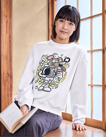 Astronot Fare Karikatür Dijital T-Shirt Tasarımı