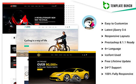 StockAuto - Autoparts and Motorcycle Parts with Bicycle PrestaShop Teması
