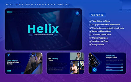 Helix - Cyber Security Google Slides Teması