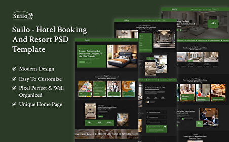 Suilo - Hotel Booking and Resort Service PSD Teması