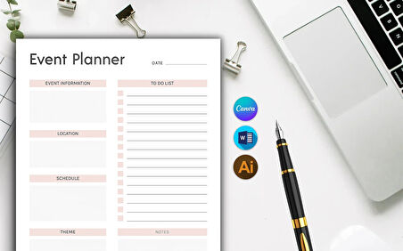 CANVA and MS Word Event Planner Teması