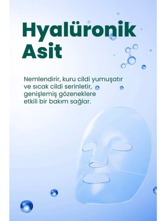 Dermal Hyalüronik ve Peptid Nemlendirici Onarıcı Eriyen Maske Seti Kore Maske Seti 34 gr.
