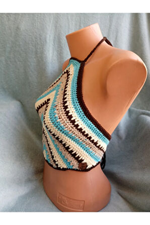 Vip Handmade Halter Yaka Crop Top Büstiyer