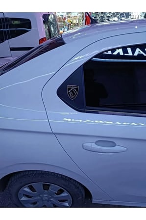 Peugeot Logo Yeni Arma 3D METALİZE Sticker Alüminyum 2 Adet Kabartmalı Etiket 7 cm x 8 cm