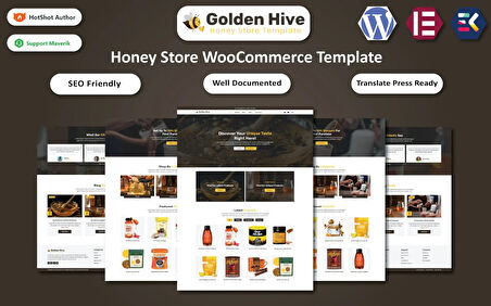 Golden Hive - Honey, Herbal Tea, and Coffee Store WooCommerce Teması