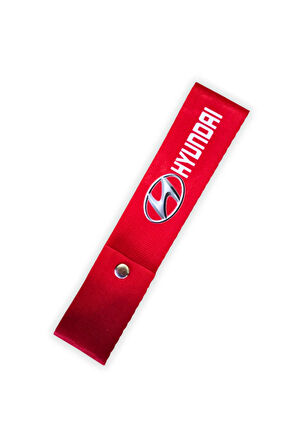 Hyundai Nakışlı Mavi Polar Ortopedik Seyahat Araç Boyun Yastığı / Oto Ayna Askısı & Tampon Çeki İpi
